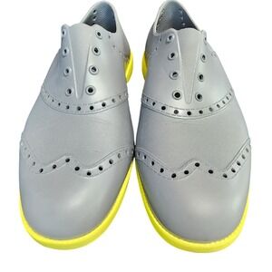 Biion Oxford Wingtip Golf Shoes Gray Neon Green Men's 7 Women's 9 Unisex
